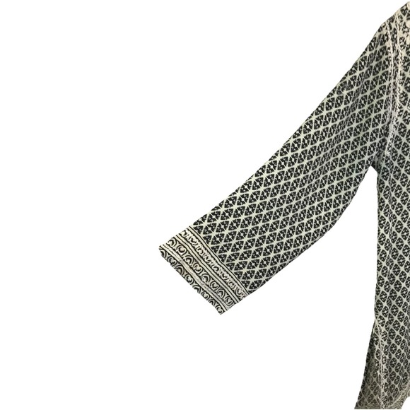 Gretchen‎ Scott Embroidered Tunic Boho Top Black White Floral Caftan Coverup S - Picture 8 of 12